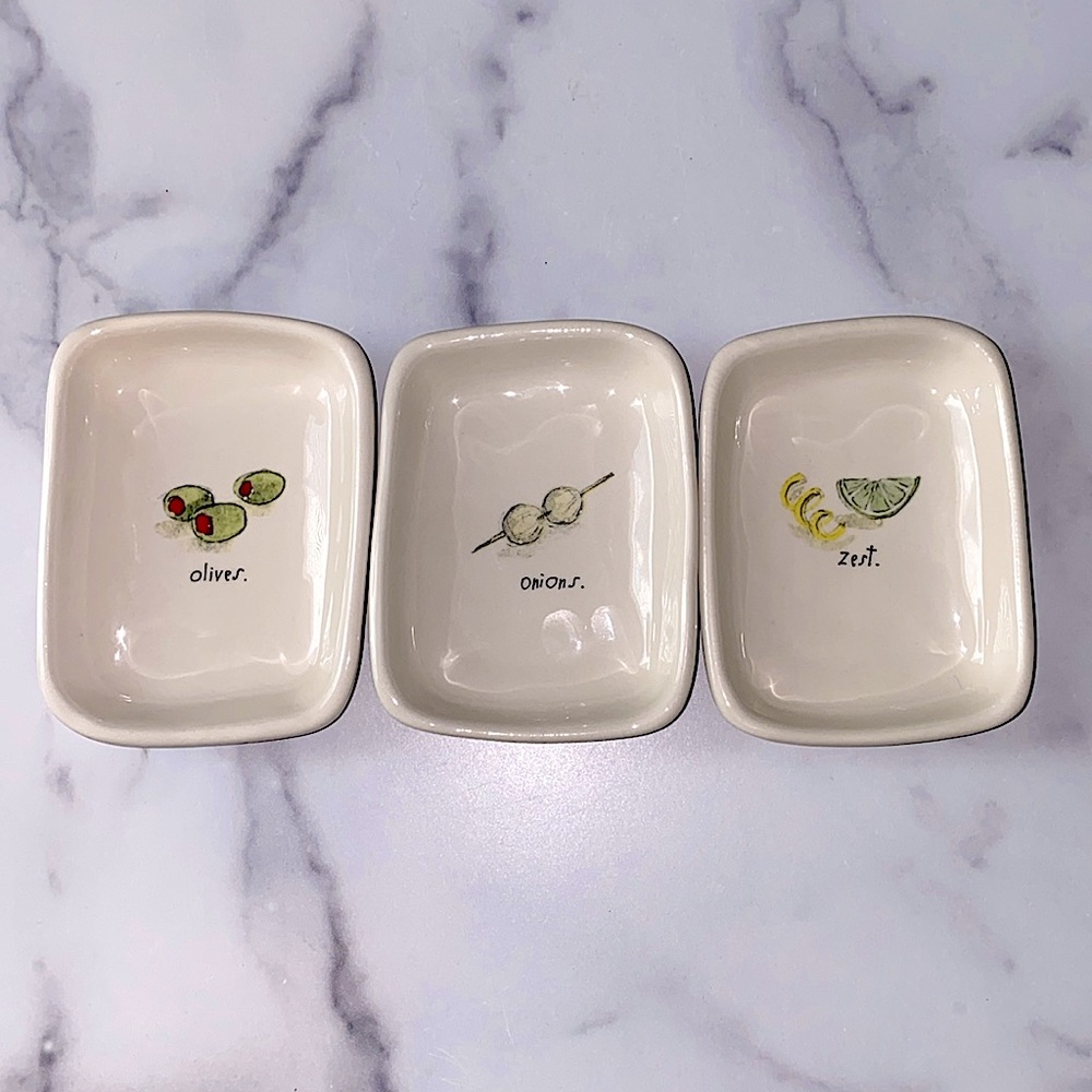 Rae Dunn Boutique Olives, Onions, Zest Bar Set Trays